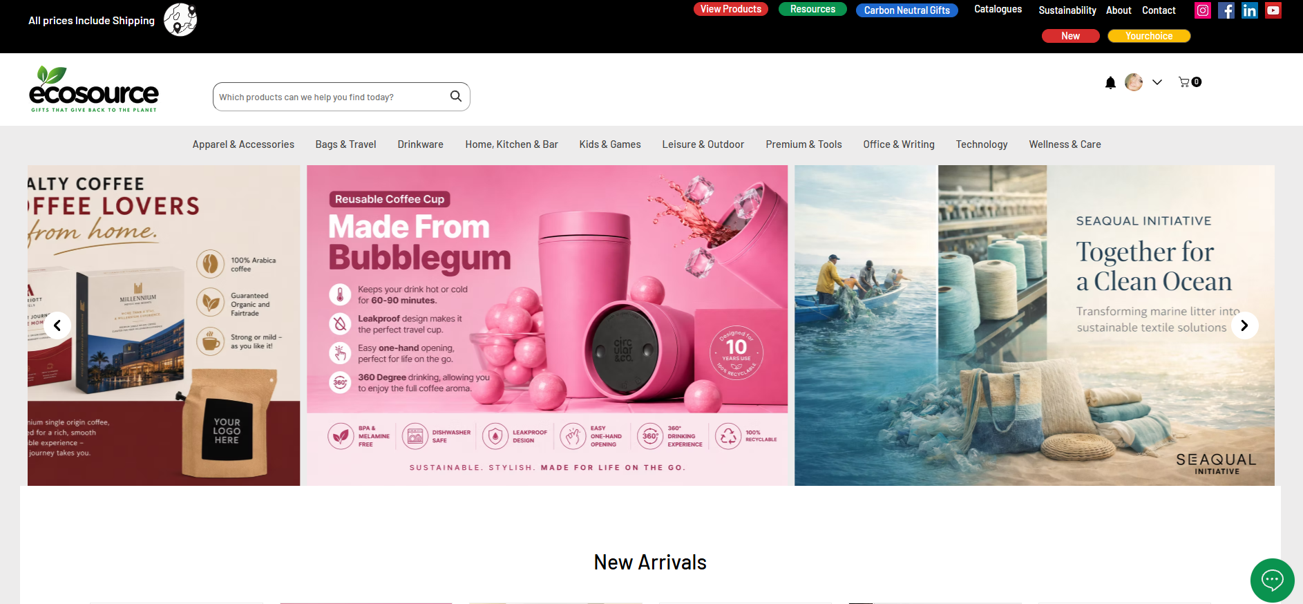Ecosource Trade website before the ROLY redesign