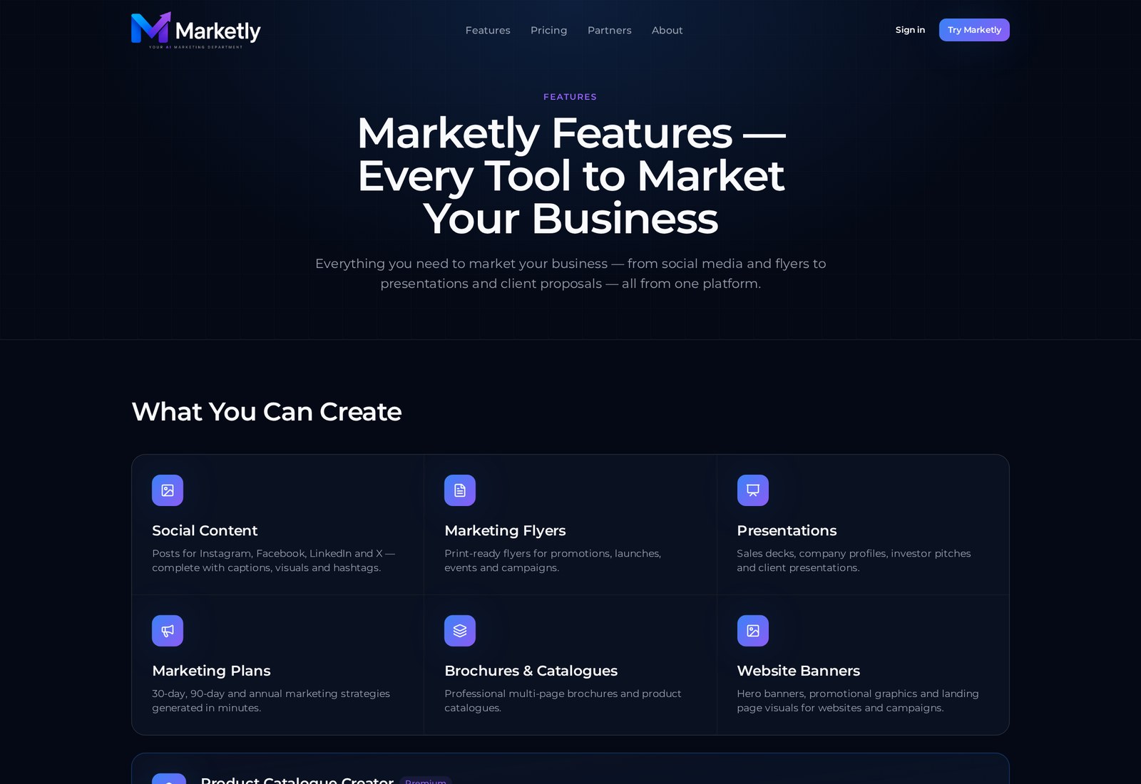 Marketly website detail 1