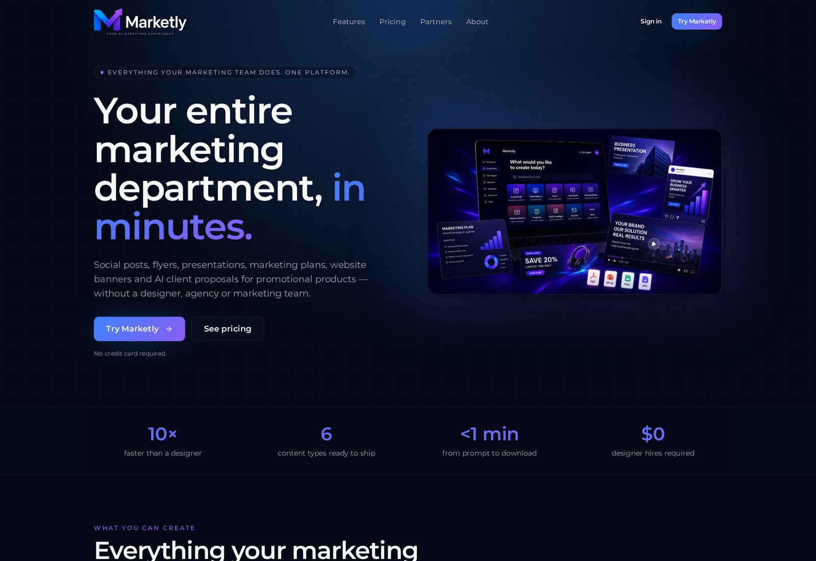 Marketly website