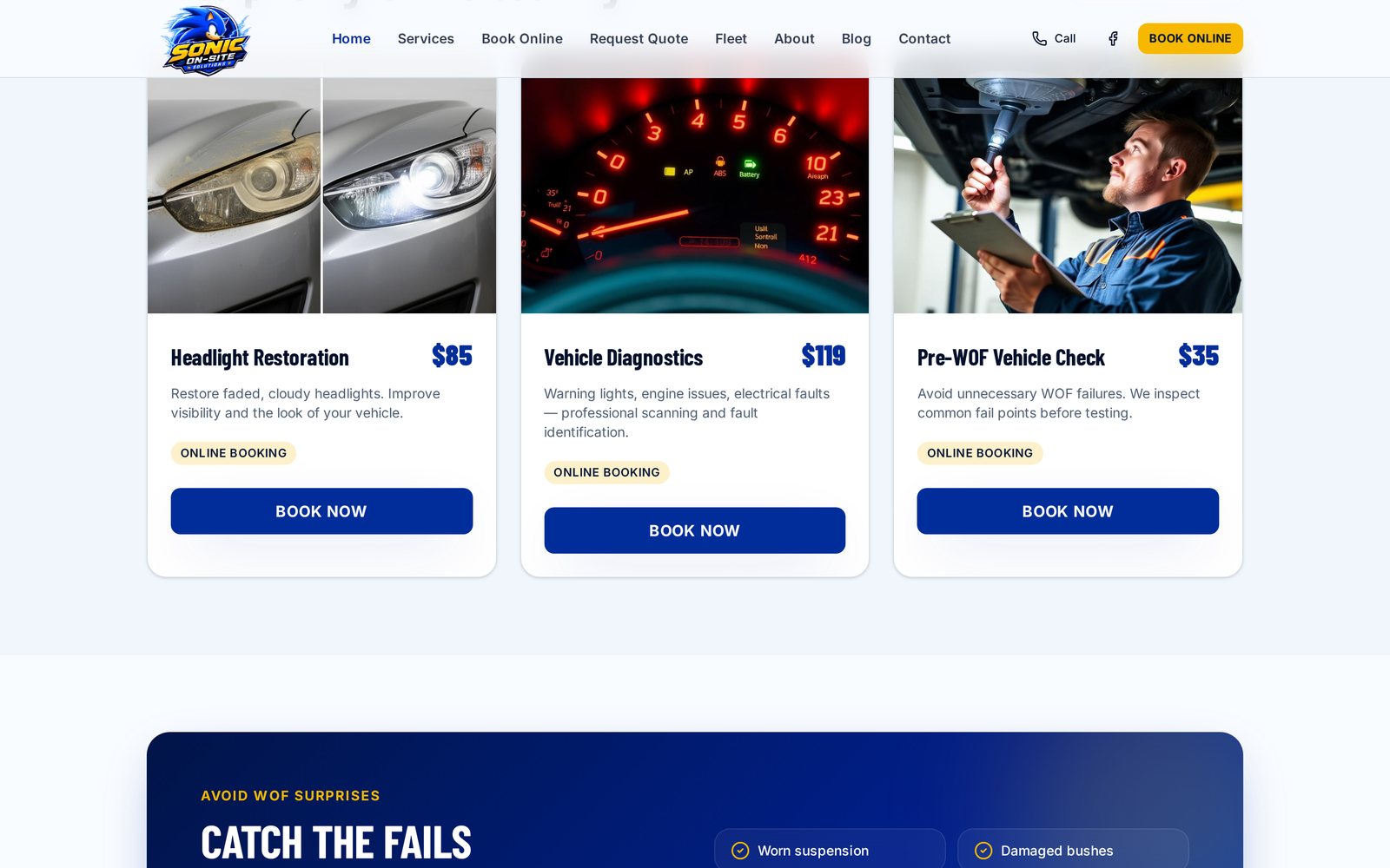 Sonic On-Site Solutions website detail 2