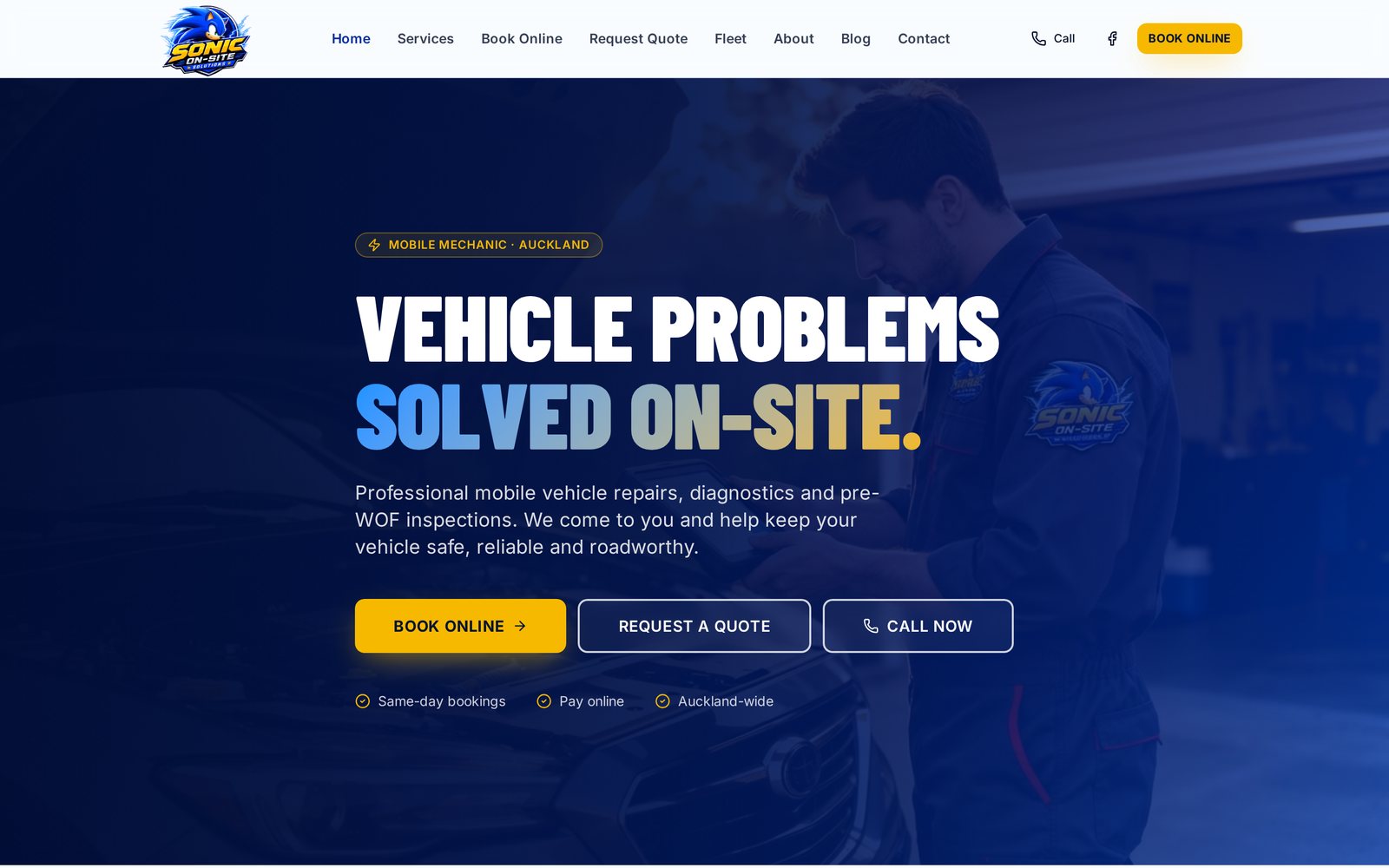 Sonic On-Site Solutions website